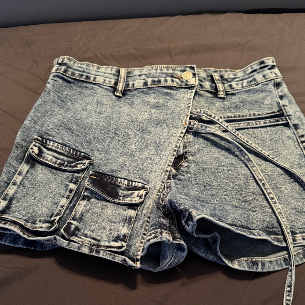 SHEIN Blue Jean Skort with Pockets